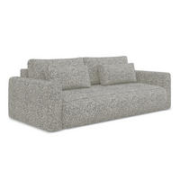 3-SITZER SOFA mit Schlaffunktion Strukturstoff Stoff Beige - Beige/Schwarz, Kunststoff/Textil (238/82/105cm) - Makamii
