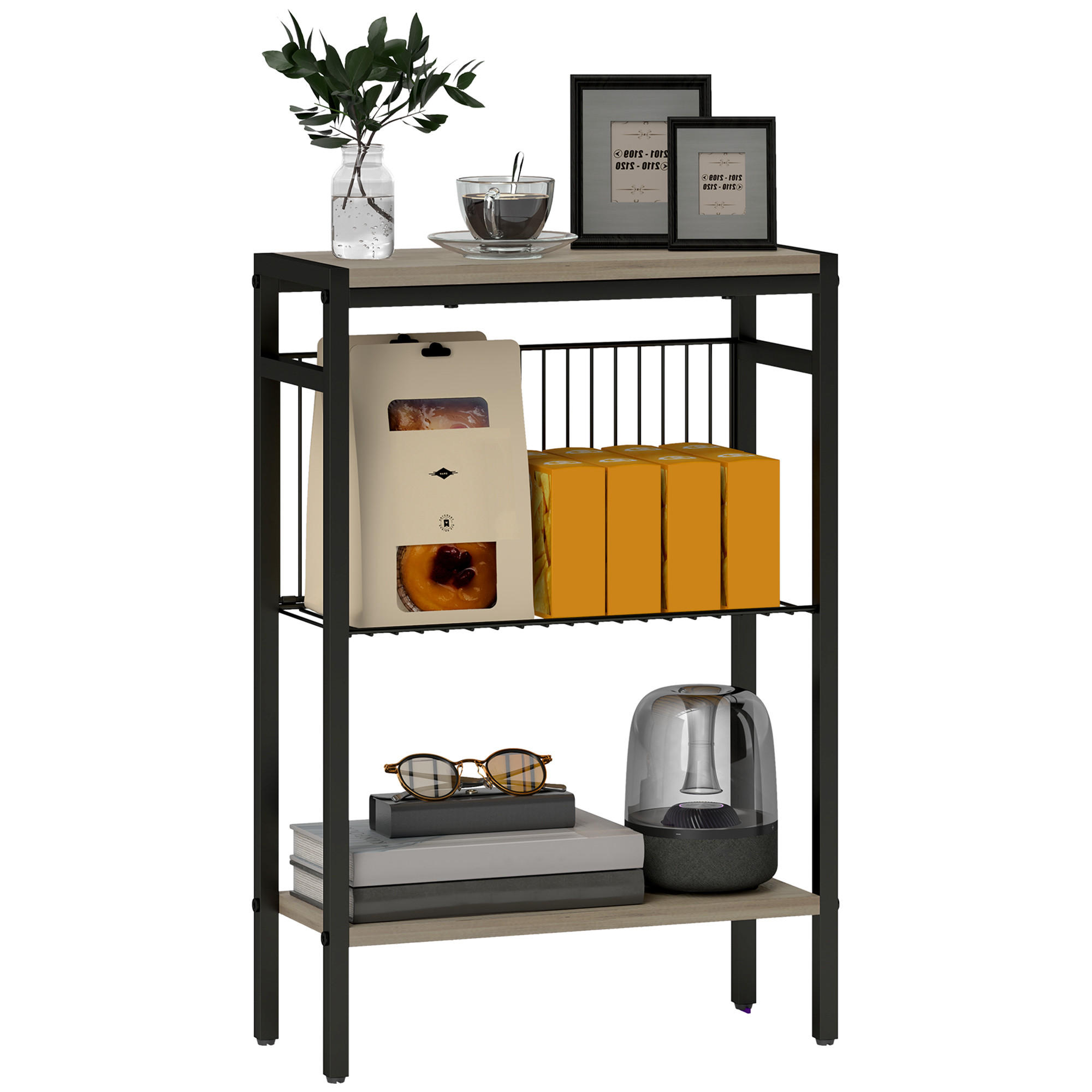 BEISTELLTISCH Grau 1 Stück - Grau, Naturmaterialien (43/18/62.5cm) - GiPP