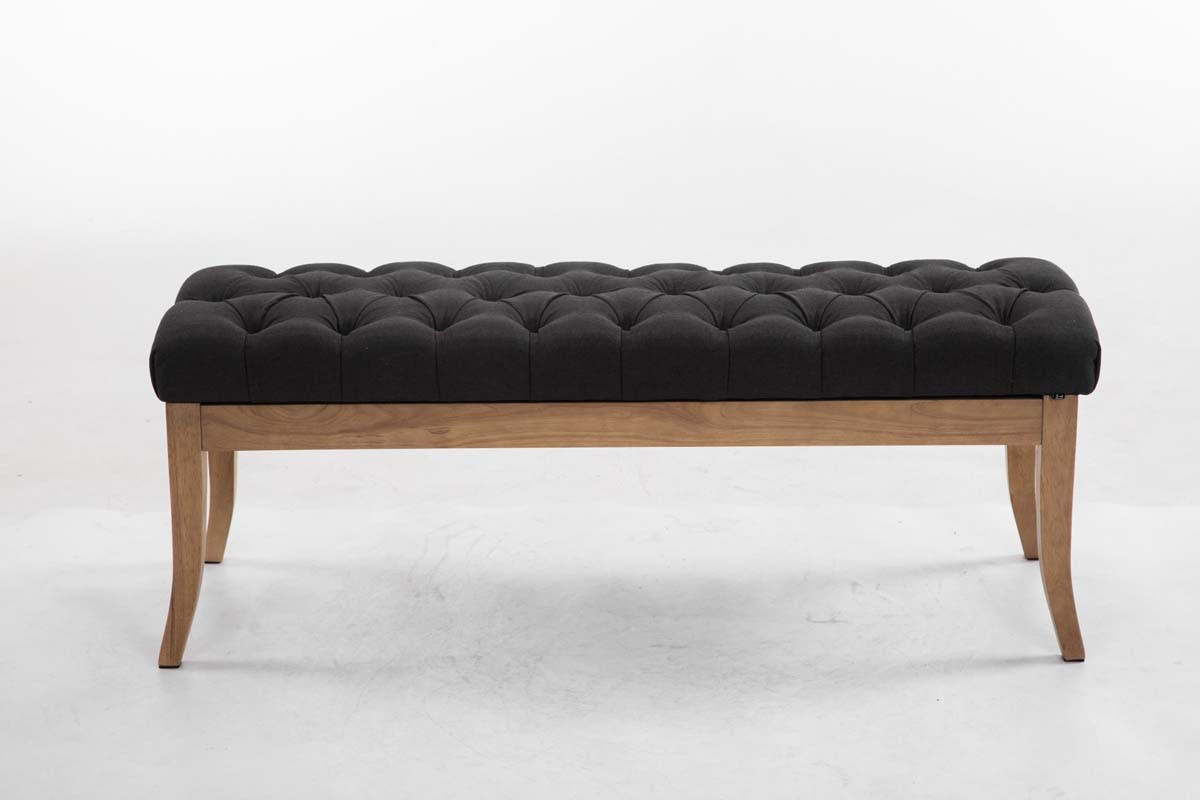 SITZBANK Cannes Stoff Dunkelgrau Hellbraun - Dunkelgrau, Textil (120/46/38cm) - DELUKE