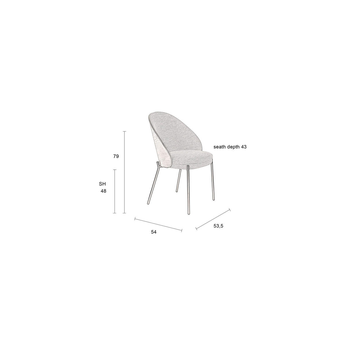 ESSZIMMERSTUHL Rodin Beige - 2 er Set - Beige/Grau, Textil (54.2/79/53.5cm) - Dutchbone