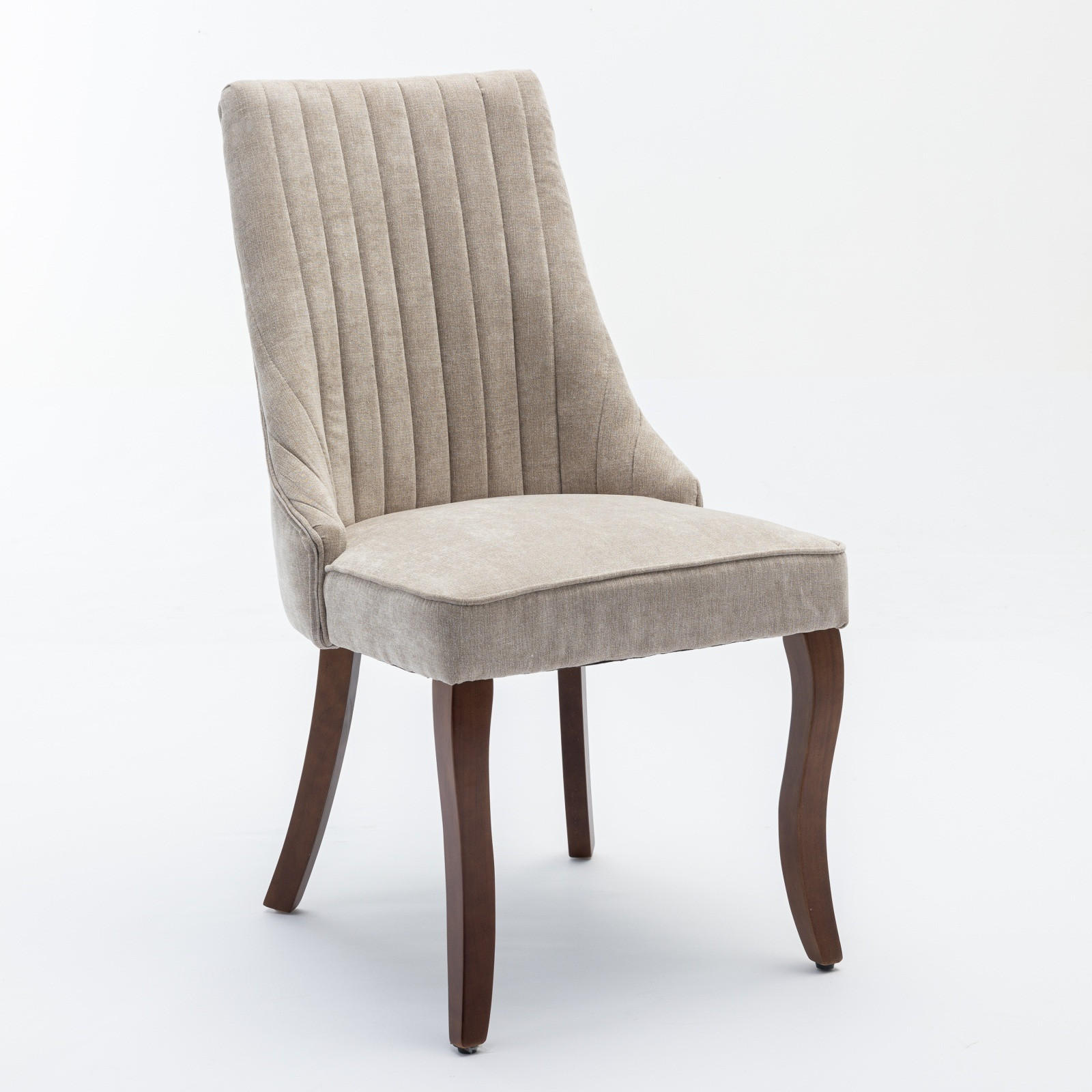 STUHL-SET DE-36306 2 Stück mit geschwungenen Holzbeinen Beige - Beige, Holz (50/95.5/64cm) - ComfortXL