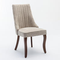 STUHL-SET DE-36306 2 Stück mit geschwungenen Holzbeinen Beige - Beige, Holz (50/95.5/64cm) - ComfortXL