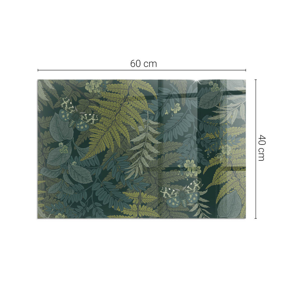 GLASPLATTE für Kamin 60x40 cm - Grün, Glas (60/40/0.4cm) - TULUP