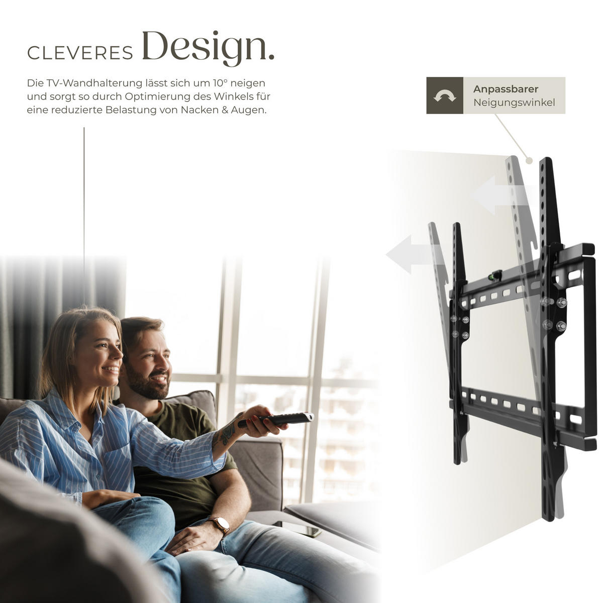 TV-WANDHALTERUNG, bis 70 kg,schwarz - Schwarz, Metall (42/2.5/64.7cm) - tectake