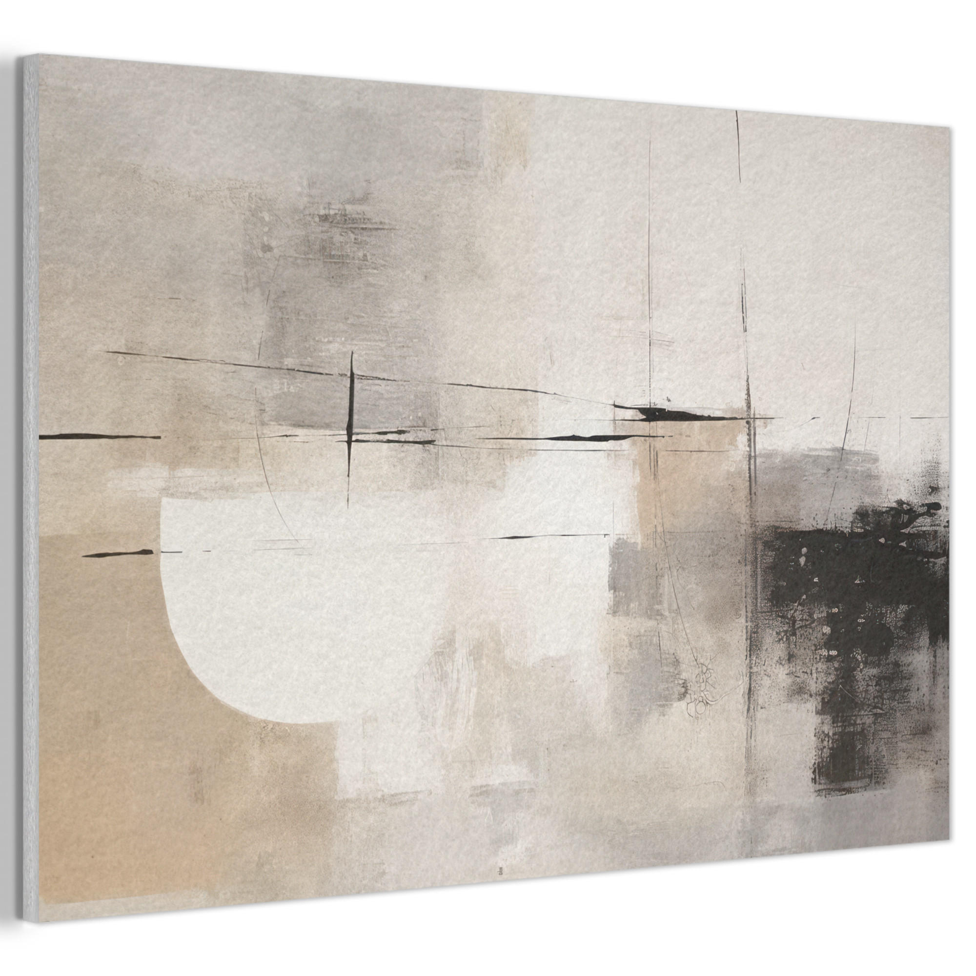 AKUSTIKBILD Abstrakt - Kunst - Grau Akustikpaneele 90x60 cm - Hellgrau, Kunststoff (90/60/0.9cm) - MuchoWow