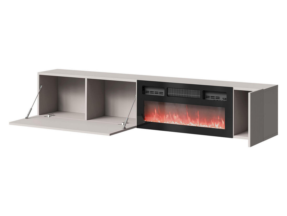 TV-LOWBOARD Capital 200 EF mit Kamin - Kaschmir, Holzwerkstoff (200/38/30cm) - MIRJAN24