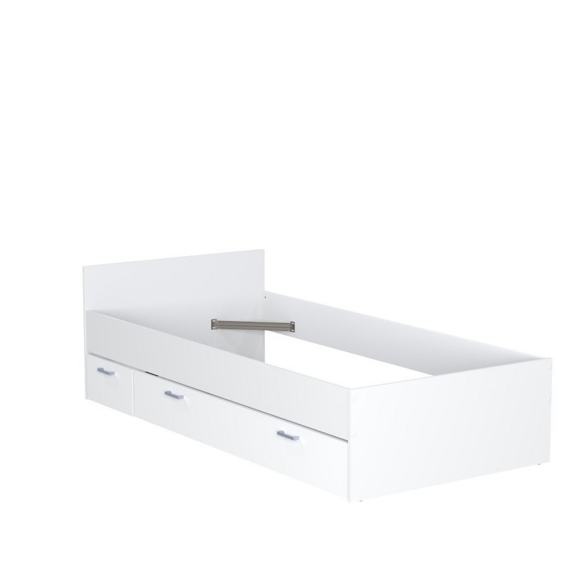 BETT TWIST mit Nachttisch und Schublade/ Bett 90X190 - Weiß - Weiß, Holzwerkstoff (90/190cm) - Weber Industries