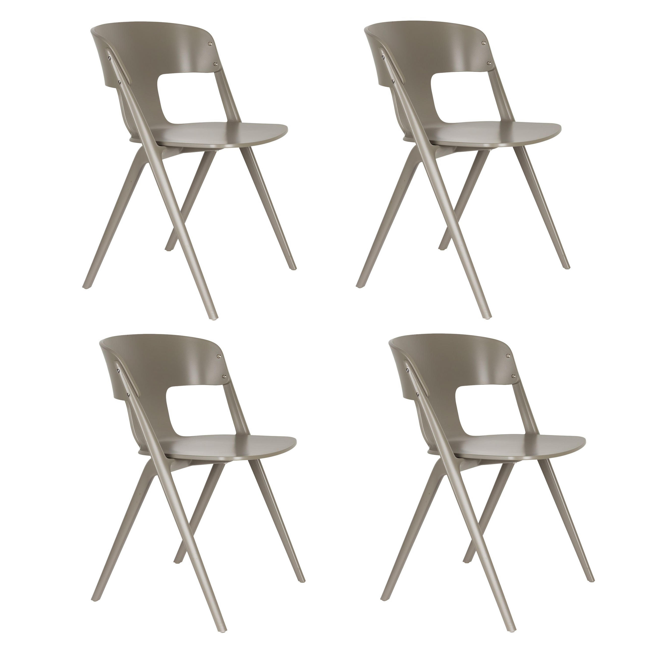 GARTENSTUHL Horizon Braun - 4 er Set - Taupe, Kunststoff (57.5/75/52.5cm) - Zuiver