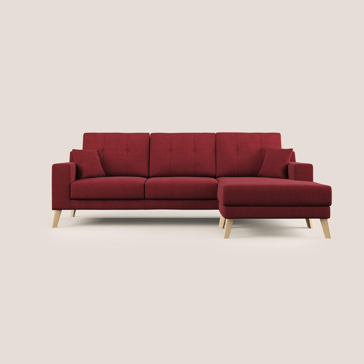 ECKSOFA Danish - Rot, Textil (237/91cm) - Divani.store
