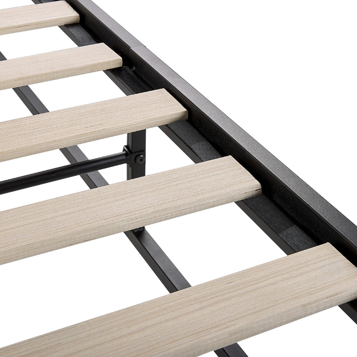 BETT mit Lattenrost 140/200 cm Schwarz Viry - Schwarz, Metall (140/200cm) - Beliani