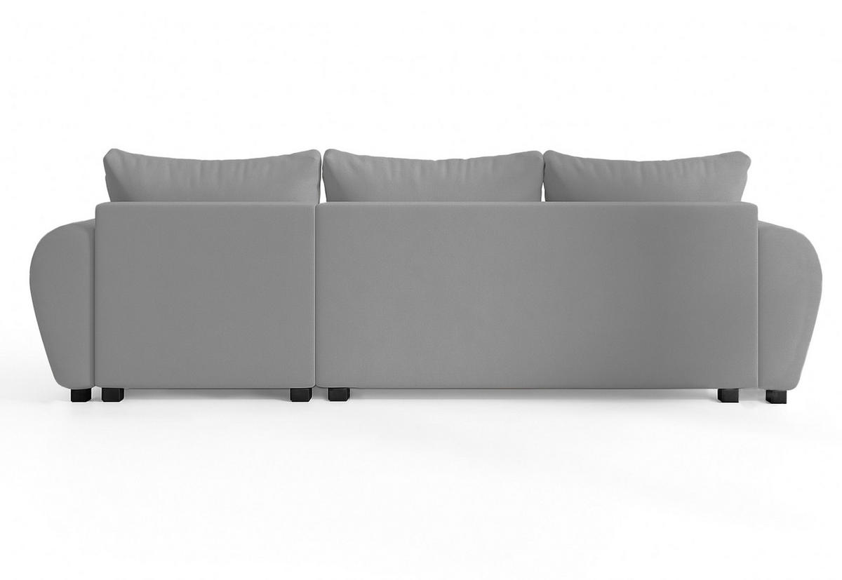 ECKSOFA L Form Malatya Hellgrau 246/145/82 cm stilvolle mit Schlaffunktion R - Hellgrau/Schwarz, Kunststoff/Textil (246/145cm) - AX Living