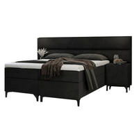 BOXBETT Tito Bonellfederkern inkl. 2x Nachttisch und Topper T-30 - BOXBETT mit Bettkasten - Schwarz, Holz/Holzwerkstoff (200/200cm) - Best For Home