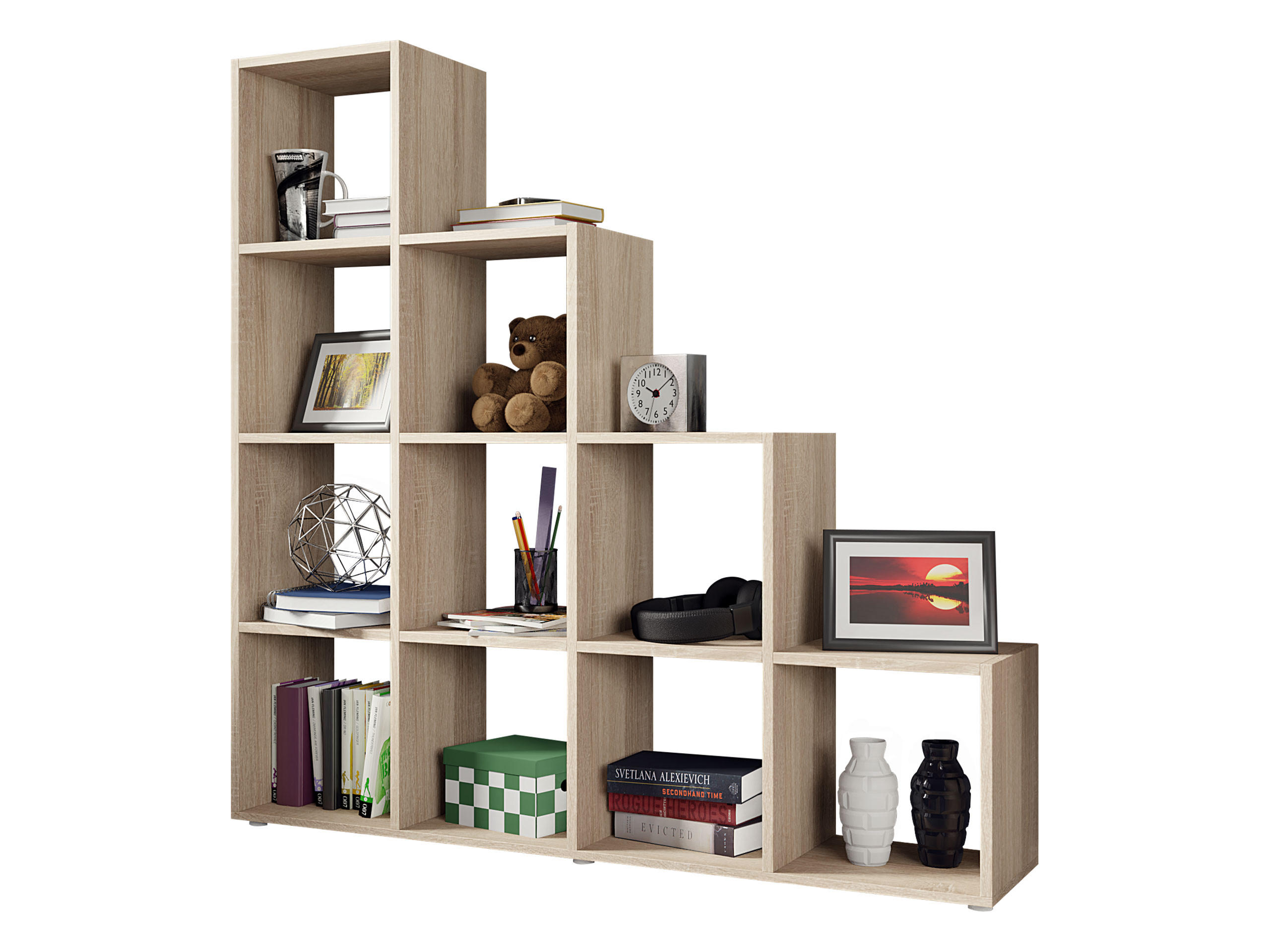 STANDREGAL Trio 013 - Sonoma Eiche, Holzwerkstoff (139/142/33cm) - MIRJAN24