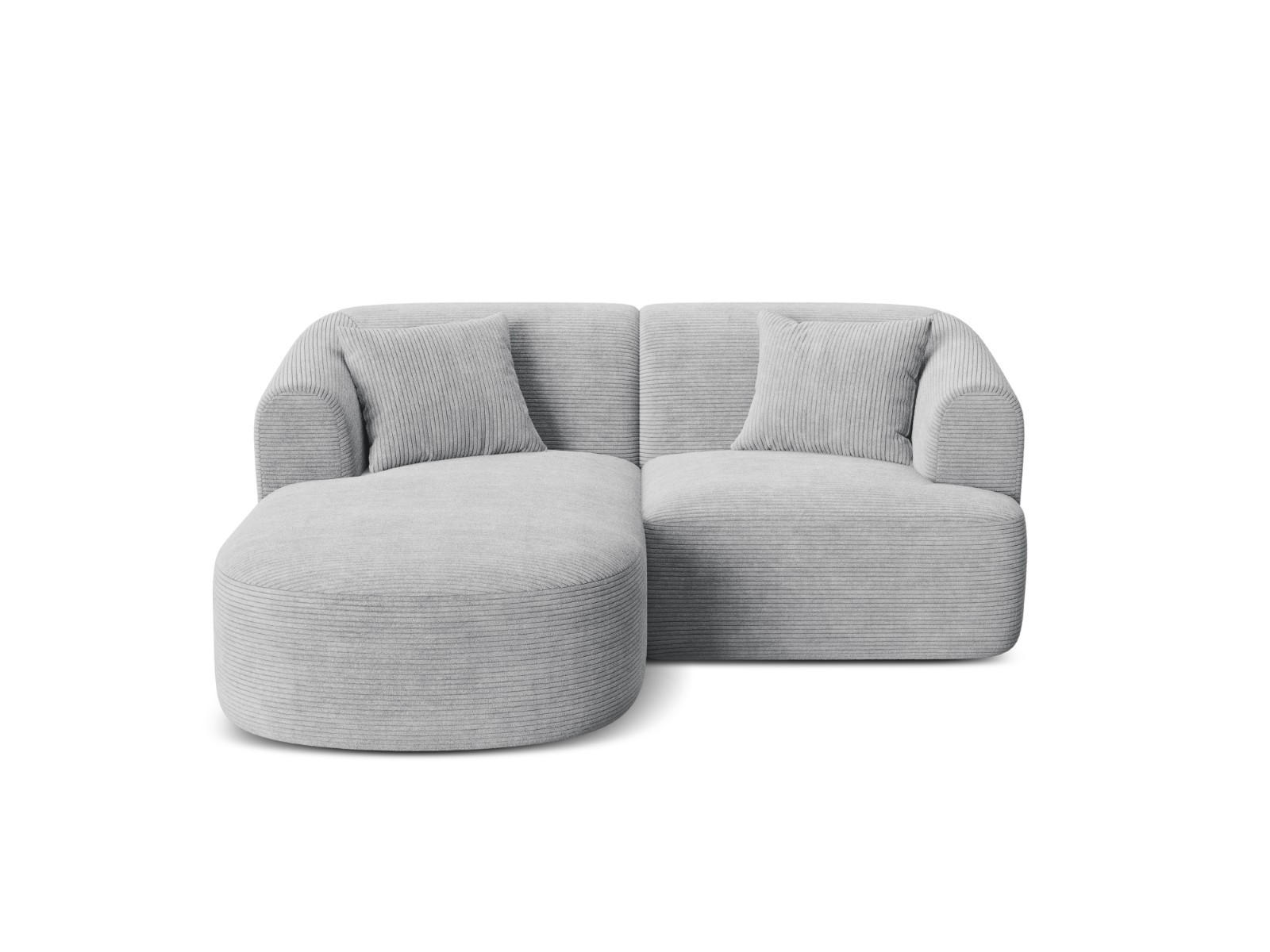 MODULARES-ECKSOFA links Campi aus Cord silber 3 Sitzplätze - Silberfarben, Textil (156/180cm) - Cosmopolitan Design