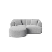 MODULARES-ECKSOFA links Campi aus Cord silber 3 Sitzplätze - Silberfarben, Textil (156/180cm) - Cosmopolitan Design