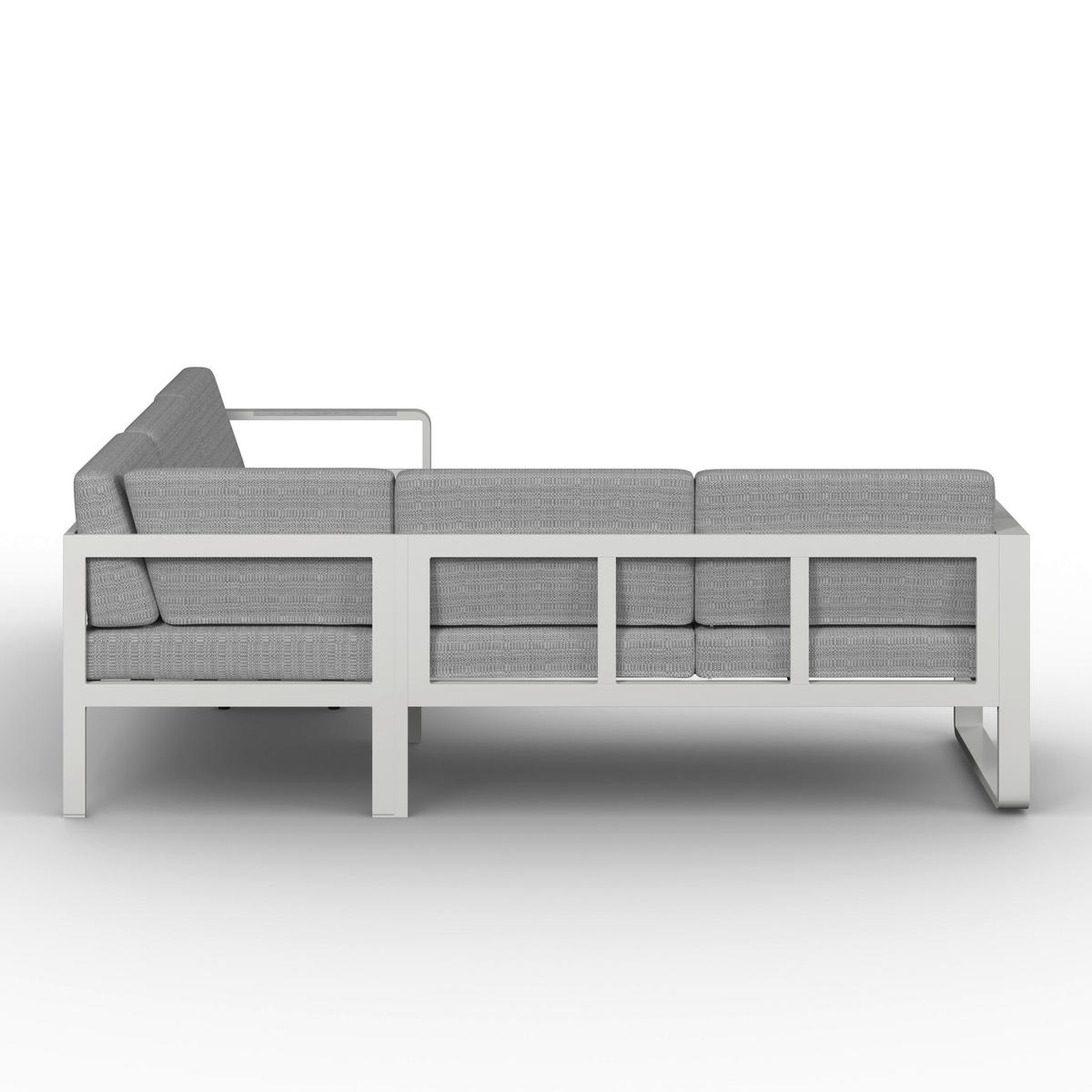 DINING-LOUNGESET Aruba Hellgr. /Weiß Outdoorstoff/Metall - Hellgrau, Metall - Bessagi Garden