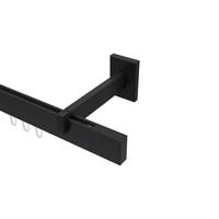 INNENLAUF-GARDINENSTANGEN-SET Smartline Lox 100 cm, 1-läufig, 14x35 mm Schwarz - Schwarz, Metall (100cm) - INTERDECO