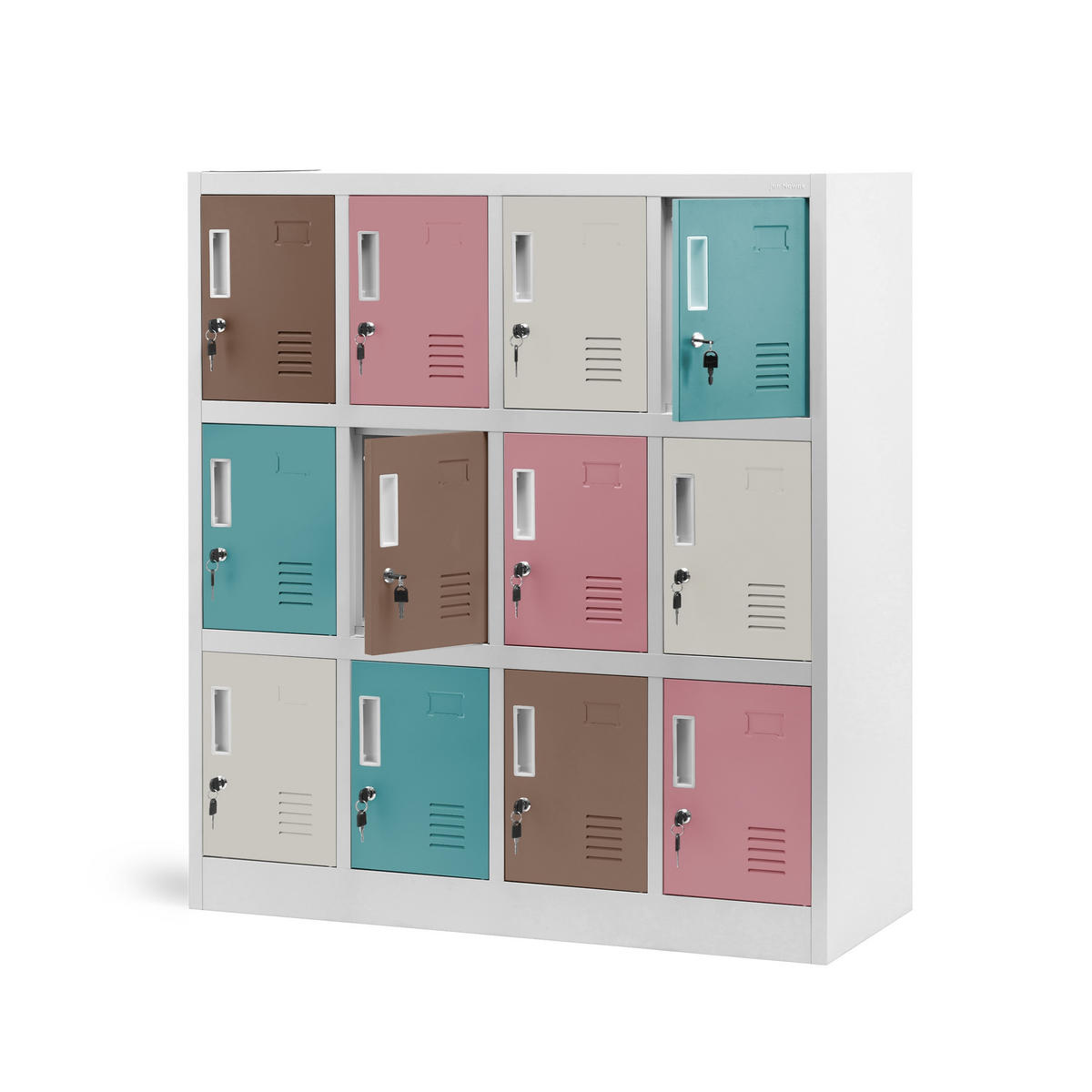 SCHLIESSFACHSCHRANK OLA - Grau, Metall (109/120/45cm) - Jan Nowak