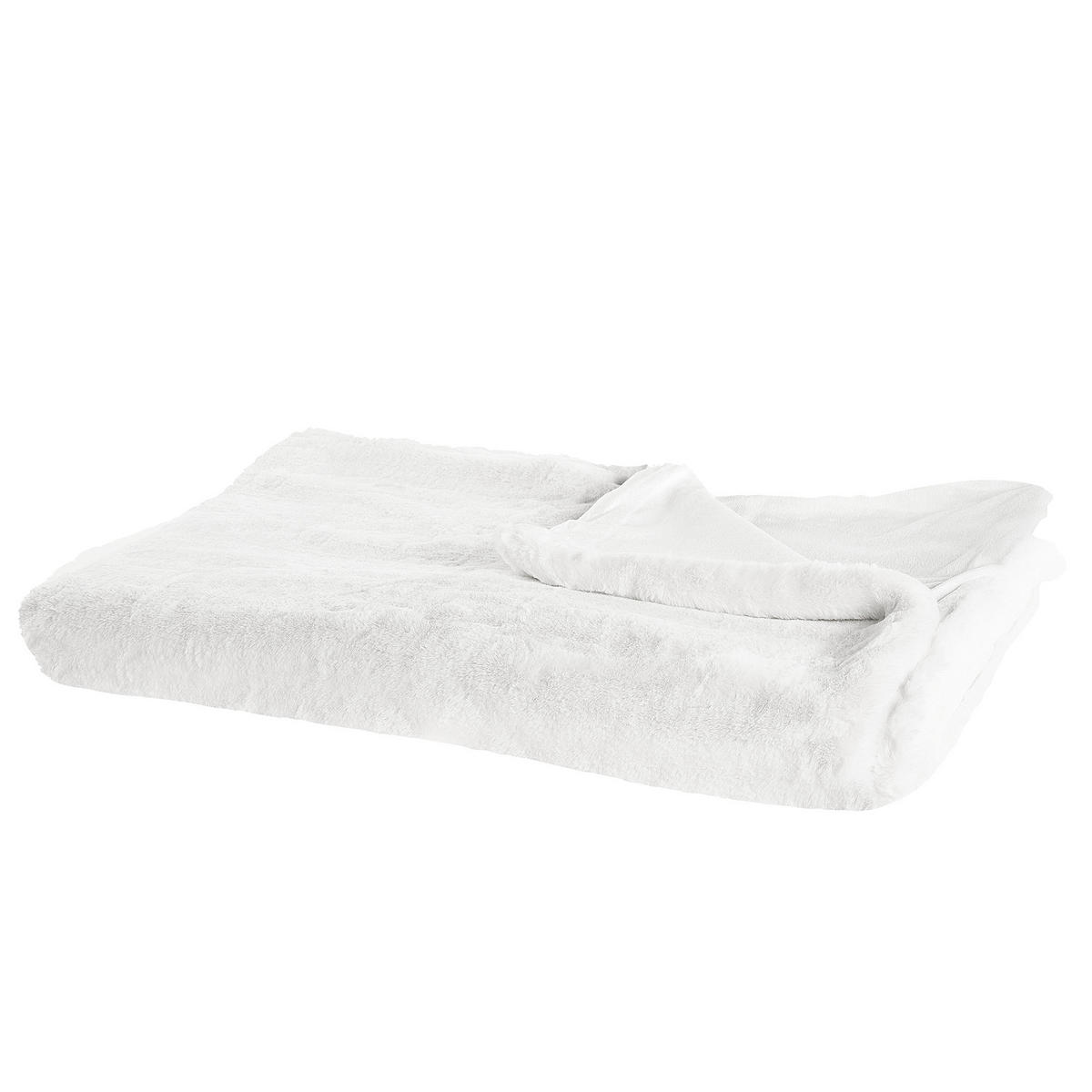 DECKE Cremeweiß Chaab 200/220 cm - Ecru, Textil (200/220cm) - Beliani