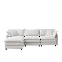 ECKSOFA -Bequemes L-Sofa für kleine Wohnungen, Beige - Beige, Textil (154/267cm) - KOMHTOM