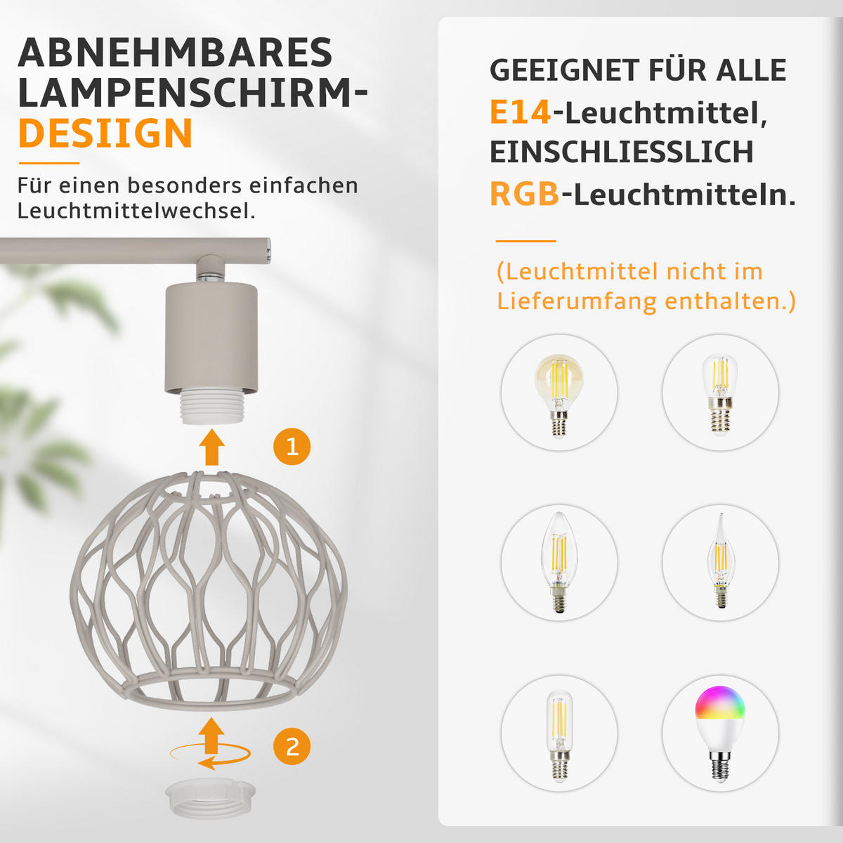 DECKENSTRAHLER Myxvin 70/10/18 cm - Grau, Metall (70/10/18cm) - ZMH