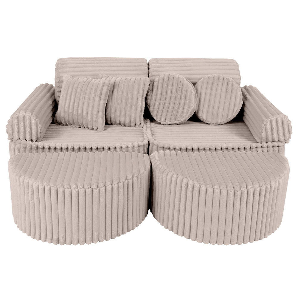 KINDERSOFA, Pocket Max, Churros, Kieselbeige - Trüffeleichefarben, Textil (120/25/60cm) - MeowBaby