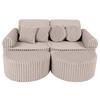 KINDERSOFA, Pocket Max, Churros, Kieselbeige - Trüffeleichefarben, Textil (120/25/60cm) - MeowBaby