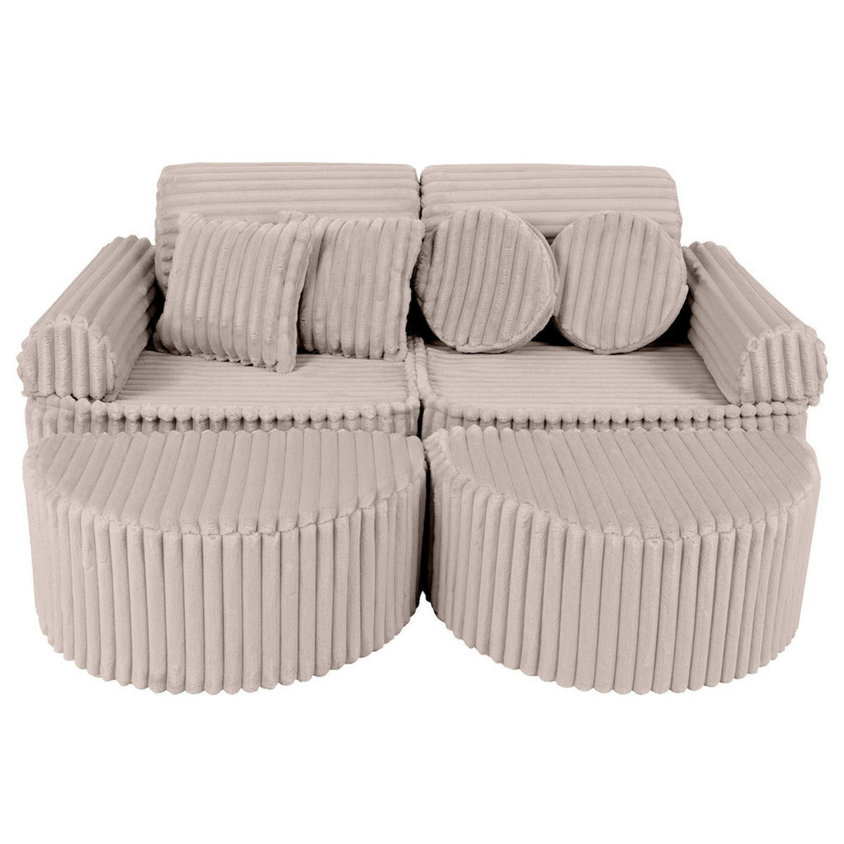 KINDERSOFA, Pocket Max, Churros, Kieselbeige - Trüffeleichefarben, Textil (120/25/60cm) - MeowBaby