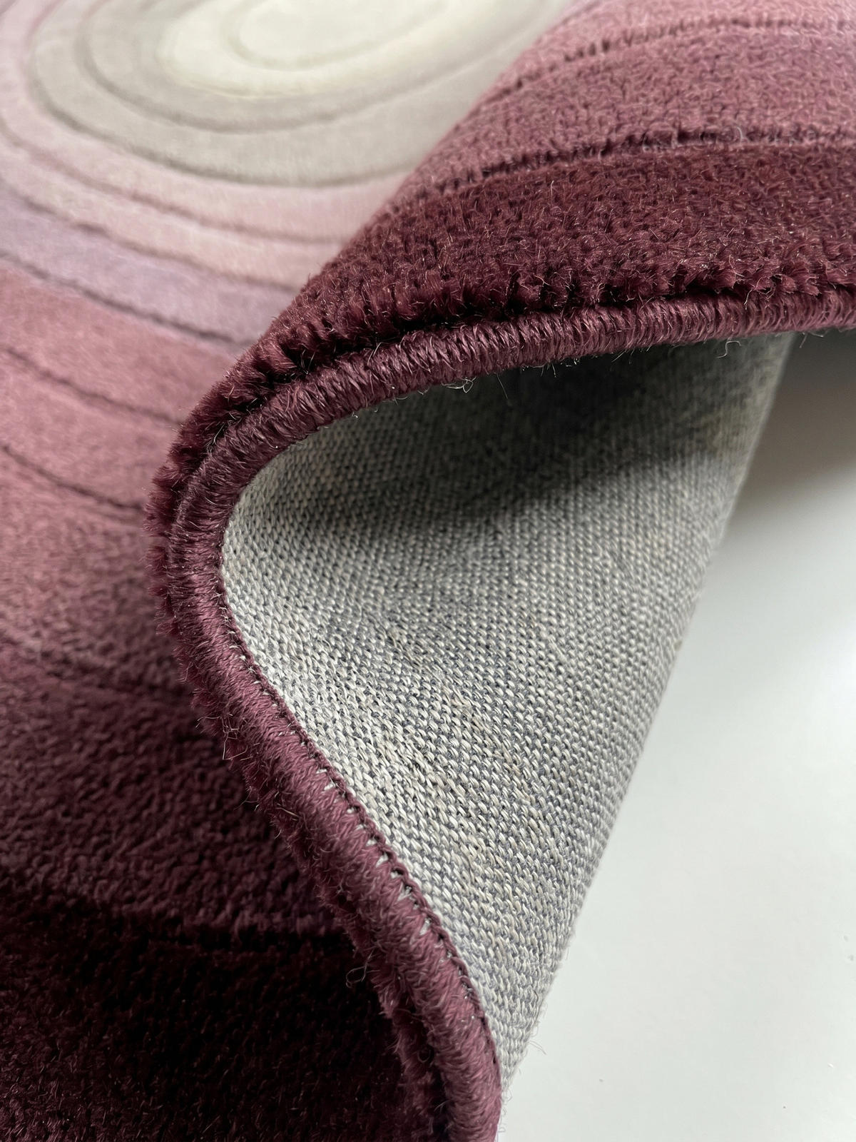 TEPPICH aus Wolle PARRET in Maulbeere, mit abstraktem Muster, Ø 160 cm - Rot, Textil (230/160cm) - KADIMA DESIGN