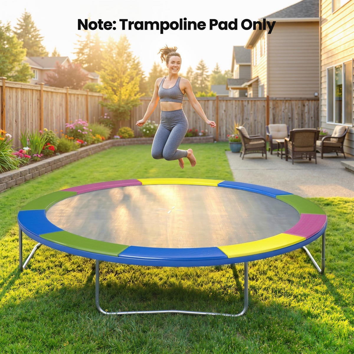 KRYCÍ plachta na trampolínu Ø 305 cm Ochrana okrajů trampolíny s UV ochranou, barevná - různobarevná, plast (305/305cm) - SPORTNOW