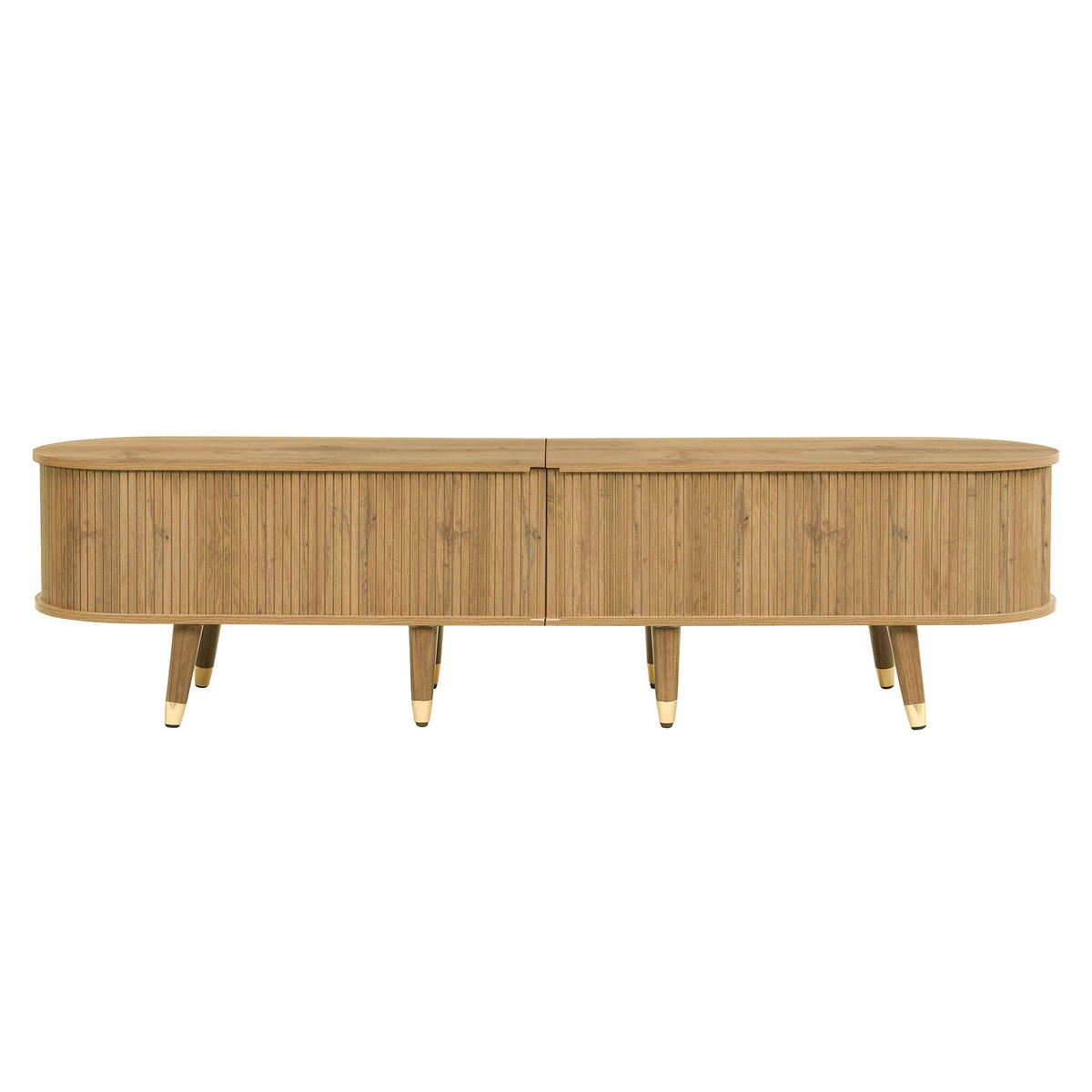 TV-ELEMENT175X38X45CM MDF SchiebetürenHolzoptik mit Kabelmanagement - Naturfarben, Holz (45.72/17.15/118cm) - Raelunyi