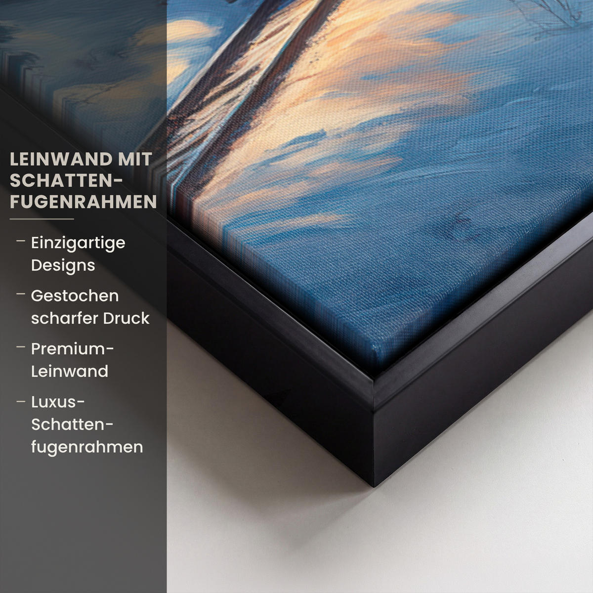 LEINWAND Bilder mit Rahmen - Zug - Weihnachten - Schnee - Weihnachtszug - 40x60 - Anthrazit, Textil (40/60cm) - MuchoWow