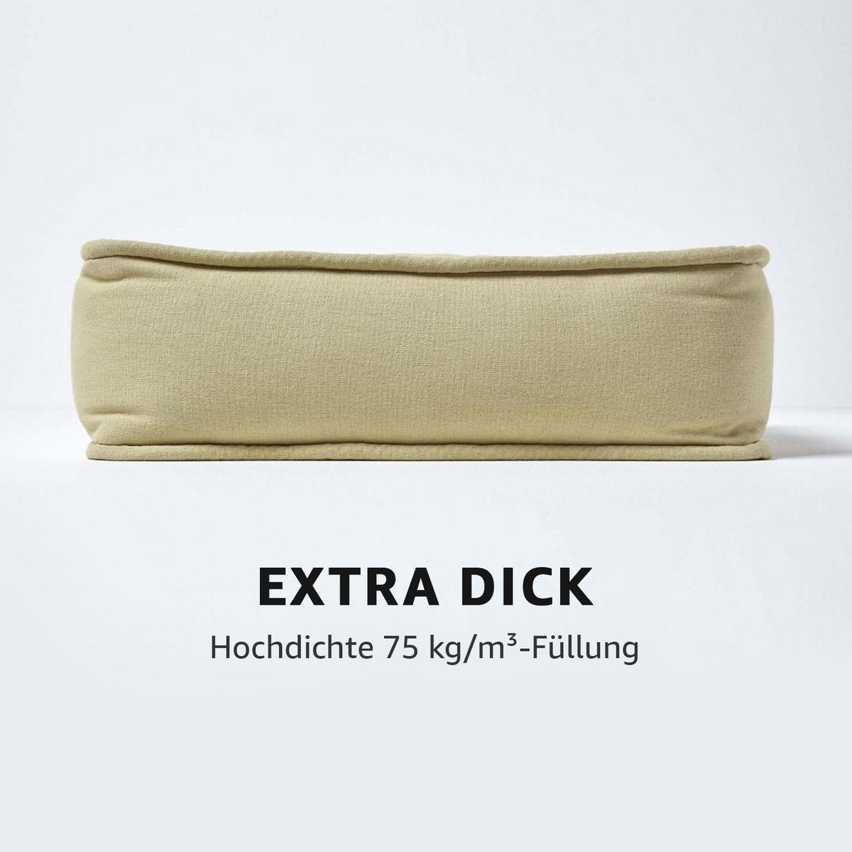SITZKISSEN hellgrün 40/40/10 cm – Stuhlkissen Baumwolle - Hellgrün, Textil (40/40/10cm) - Homescapes