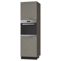 BACKOFENHOCHSCHRANK Kvantum D14/RU/2D Beige Matt / Lava Matt 60 / 59 / 207cm - Dunkelgrau/Beige, Holz/Holzwerkstoff (60/207/59cm) - Feldmann-Wohnen