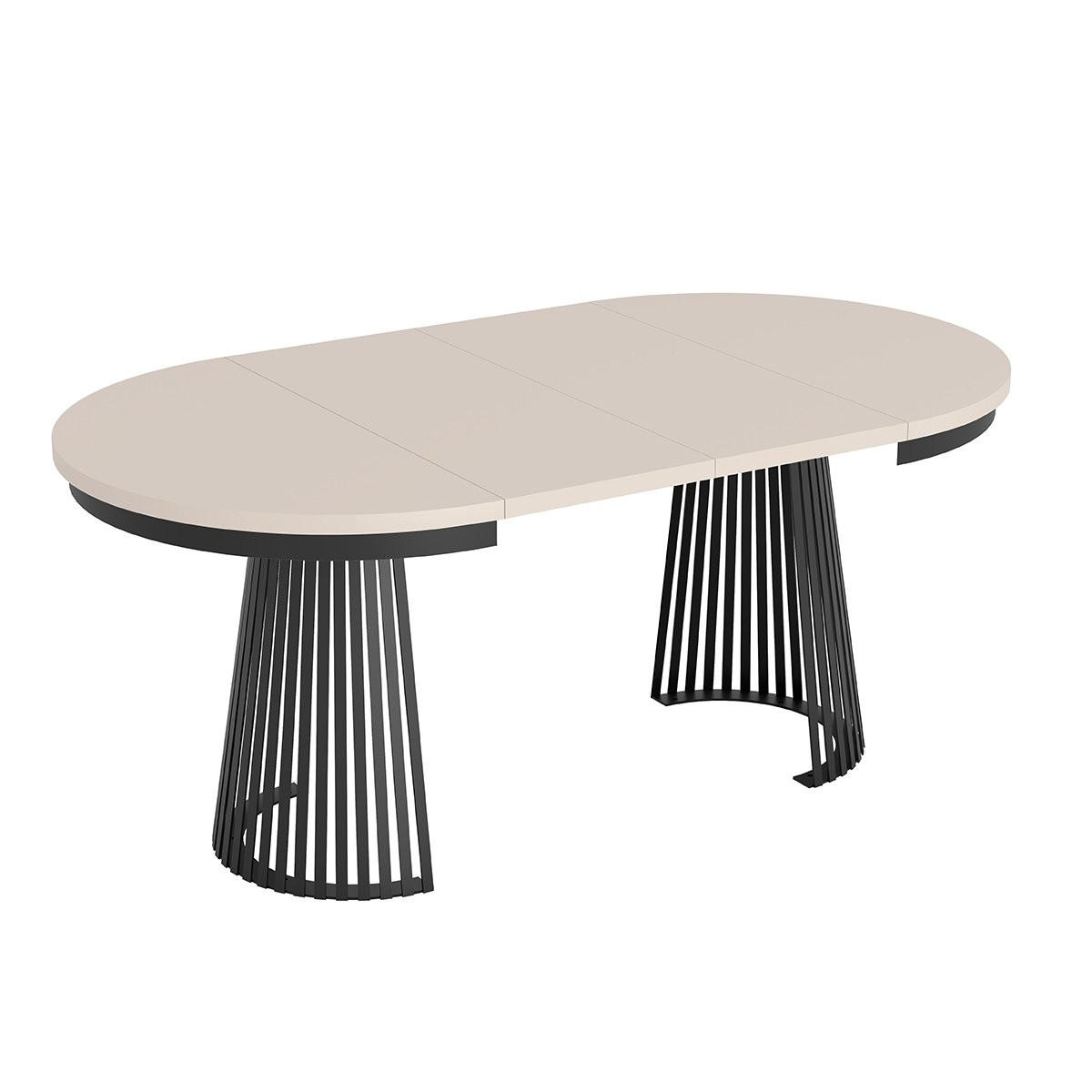 ESSTISCH TRAVIS Ausziehbar 100 - 180 / 100 x 76,6 cm - Kaschmir/Schwarz, Holz (100/100/76.6cm) - MASSENO
