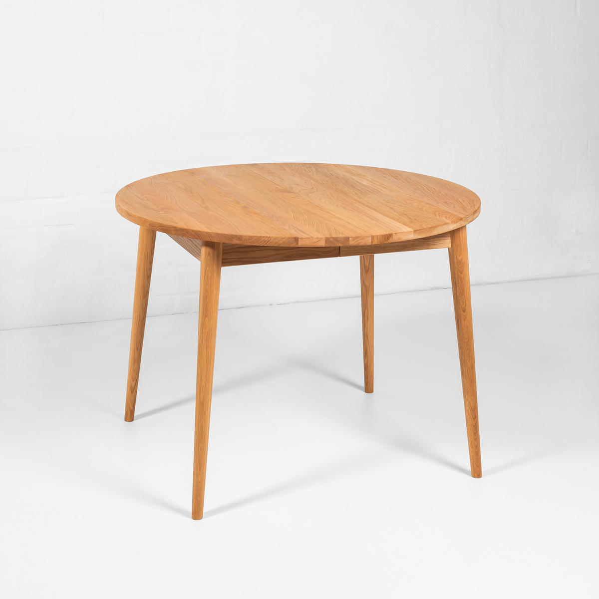ESSTISCH BO D108 + 2 Verlängerungen, natürliches Ölwachs - Beige, Holz (108/108/75cm) - WOODEK