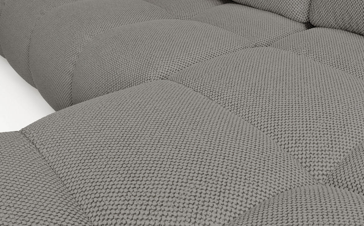ECKSOFA L Form Hosio Grau 286/177/88 cm Rechts mit Schlaffunktion - Schwarz/Grau, Kunststoff/Textil (286/177cm) - AX Living