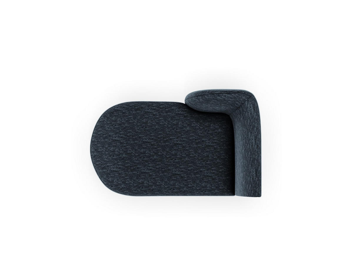CHAISELONGUE links Miley aus Chenille-Stoff königsblau - Blau, Textil (90/70/156cm) - Micadoni