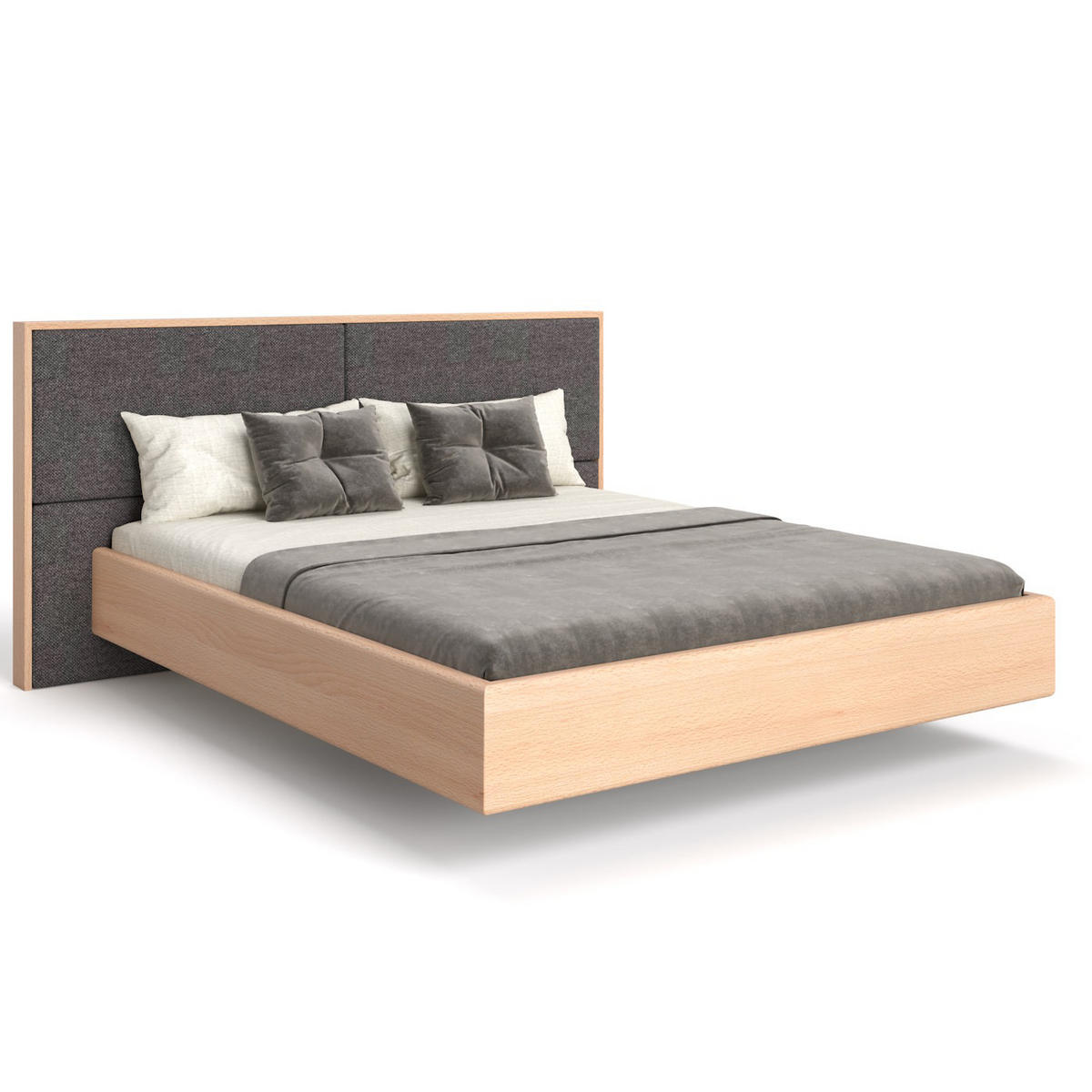 MASSIVHOLZBETT schwebend Dome aus Buche 180x220 cm, Storm 97 - Buchefarben/Naturfarben, Holz (180/220cm) - Danzz
