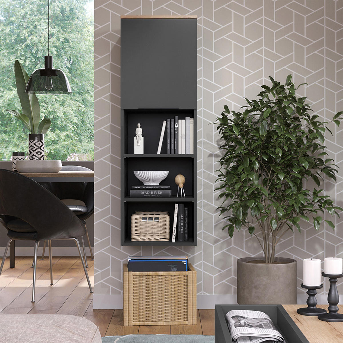 UNIVERZÁLNÍ SKŘÍŇ Wido Anthracite/Sonoma - antracitová, kompozitní dřevo (40.2/120/40cm) - Vicco