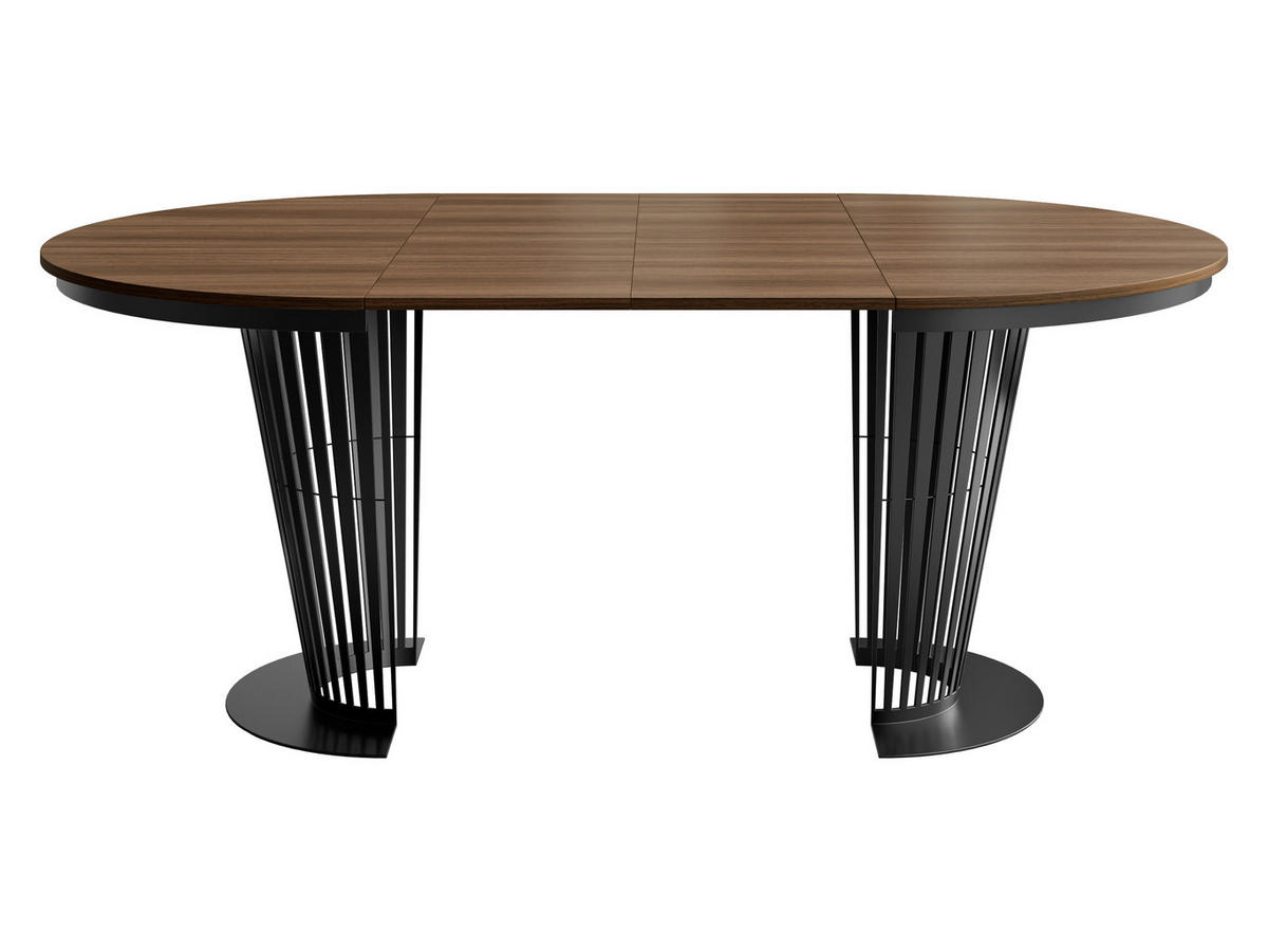 ESSTISCH Elantra 100 - Nussbaumfarben/Schwarz, Holzwerkstoff/Metall (100/100/76cm) - MIRJAN24