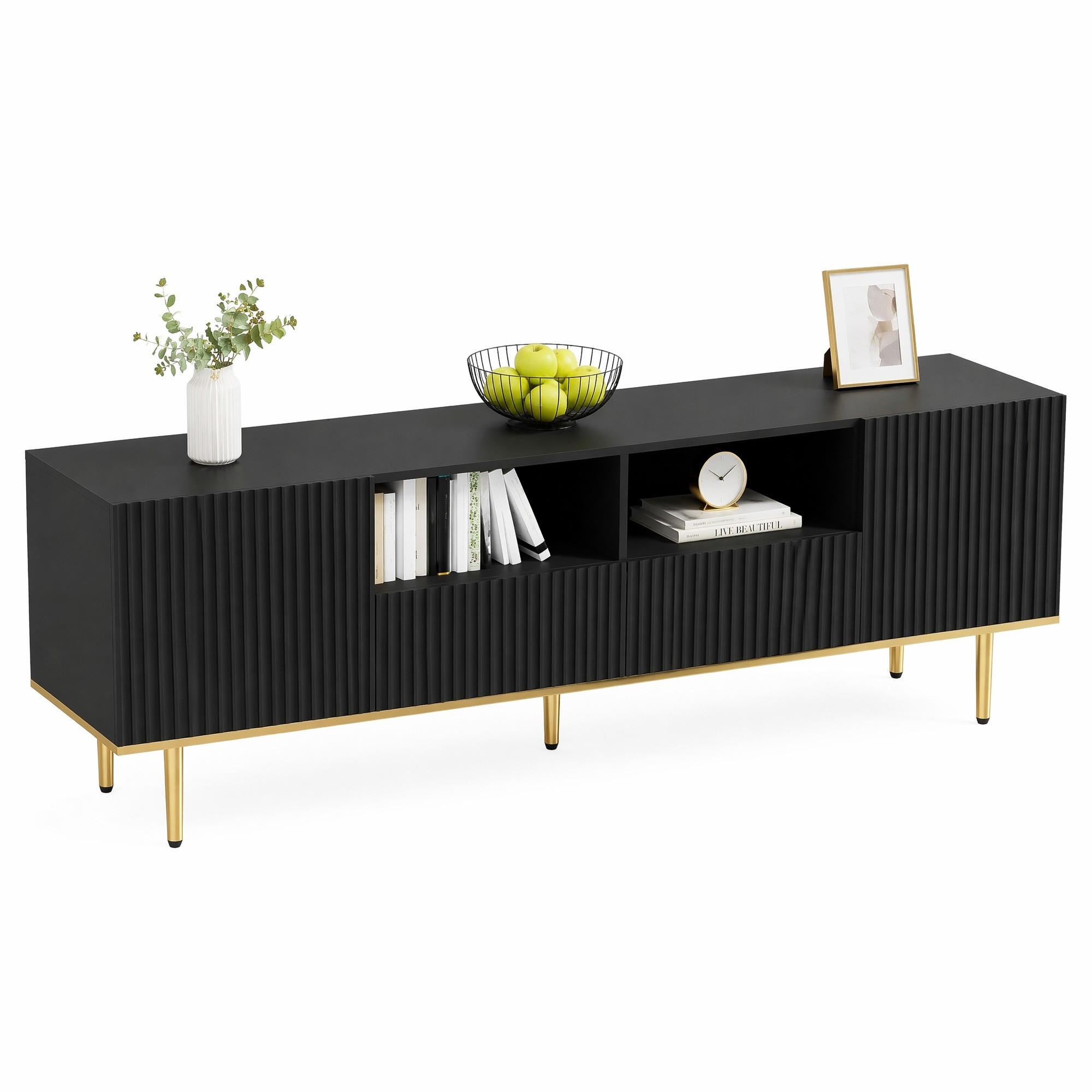 Ivmeu Tv-Lowboard Schwarz 165x55x36 cm