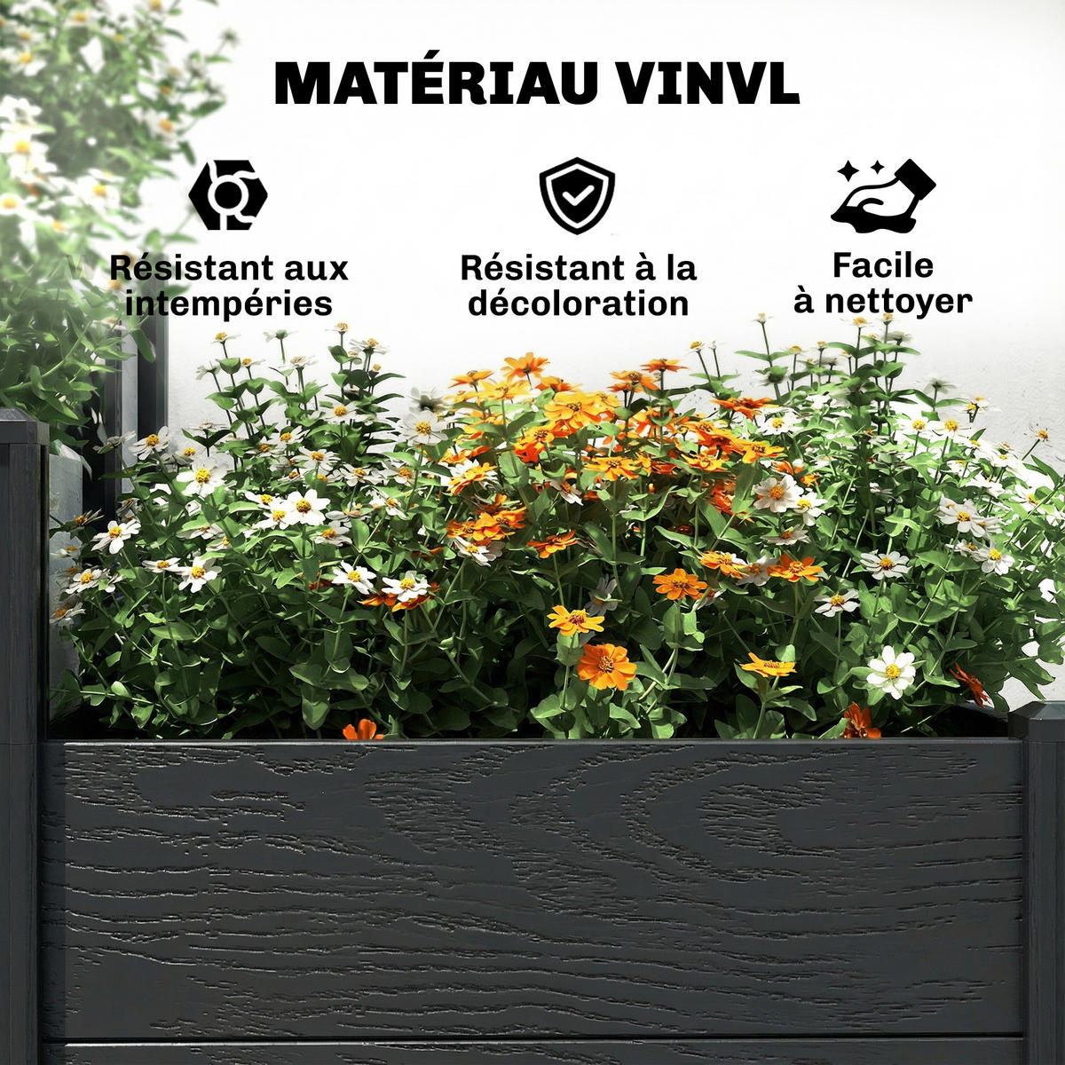 HOCHBEET 3-Stufig DE-12307 modulares Stecksystem, 120/80/64 cm Grau - Grau, Kunststoff (120/64/80cm) - ComfortXL