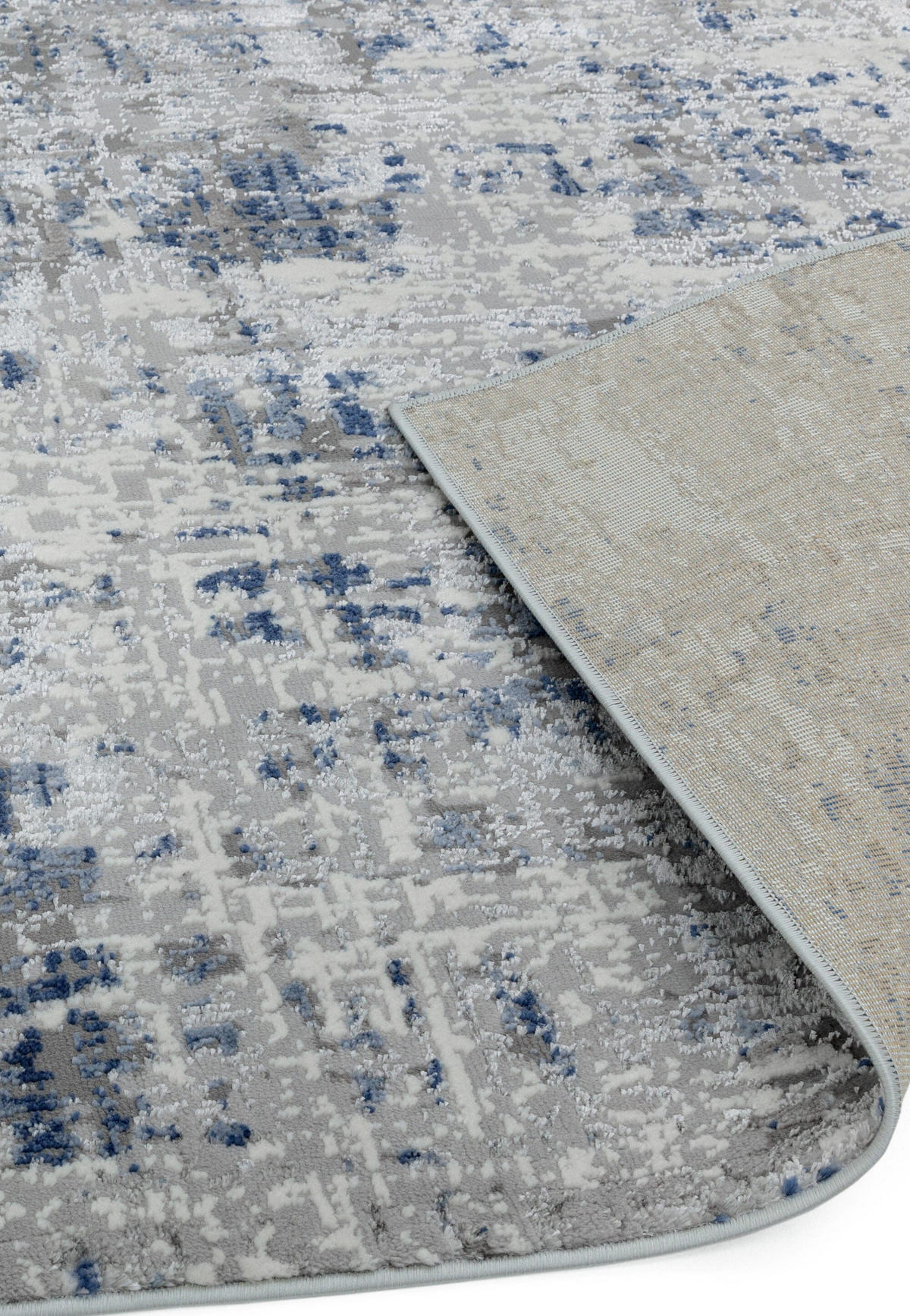 TEPPICH Velours mit Metallic-Glanz abstrakt robust pflegeleicht PARMA-Sorbolo, Dunkelblau 160x230 cm - Dunkelblau, Textil (160/230cm) - KADIMA DESIGN