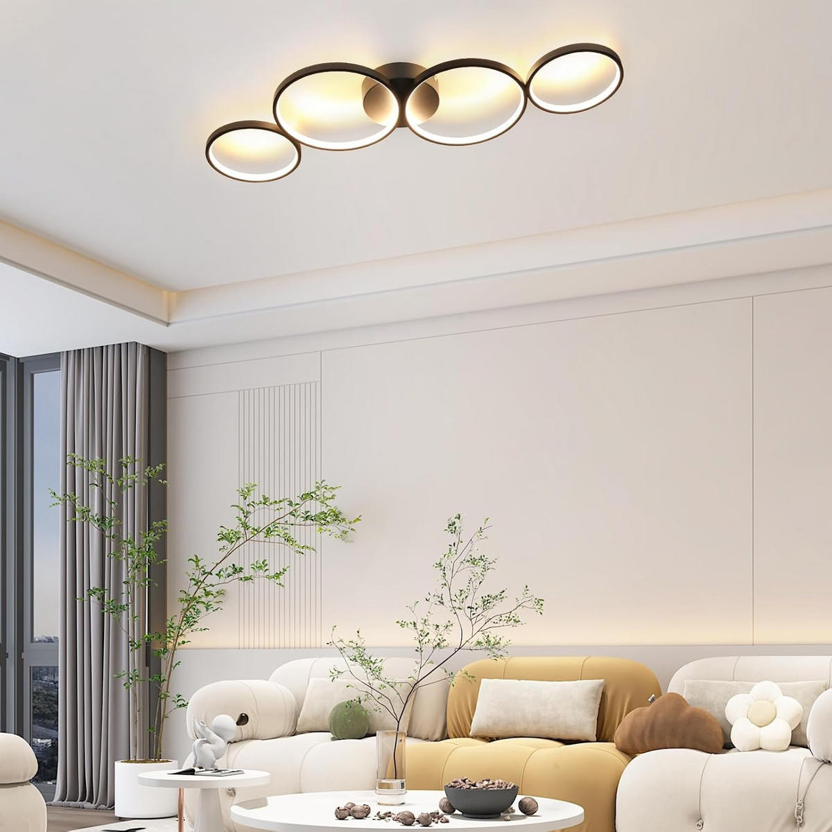 LED-DECKENLEUCHTE Tannwacht 35.5/5.8/100.0 cm - Schwarz, Metall (100/35.5/5.8cm) - ZMH