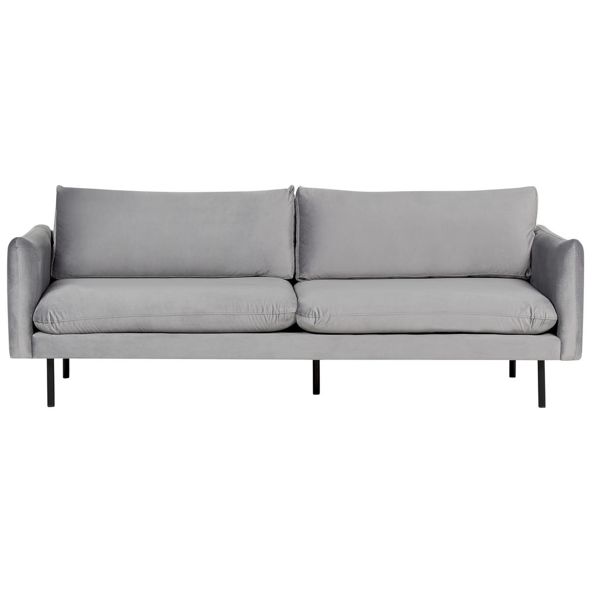 SADA POHOVEK 4-místná Sametová látka Šedá Vinterbro - černá/tmavě šedá, textil (220/85/85cm) - Beliani