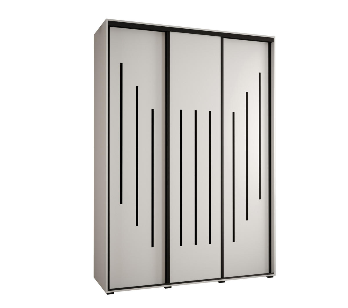 SCHWEBETÜRENSCHRANK 235,2/170/45 3-türig - Schwarz/Weiß, Holz/Metall (170/235/45cm) - Abiks Möbel
