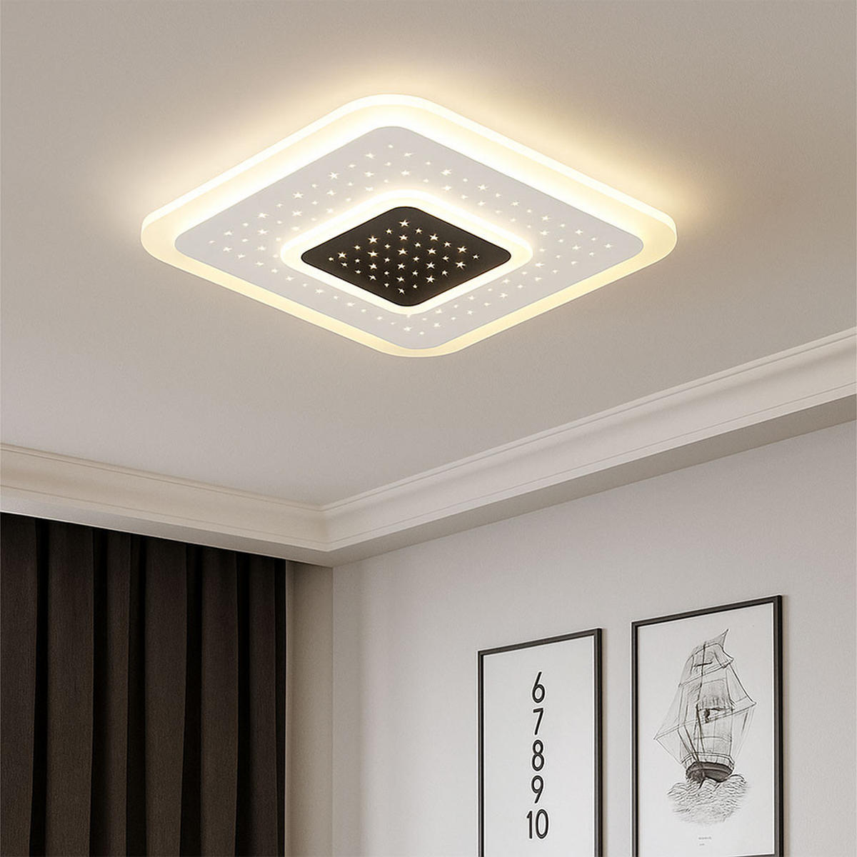 LED DECKENLEUCHTE Metall Weiß - Weiß, Metall (46/46/5.5cm) - Globo Lighting