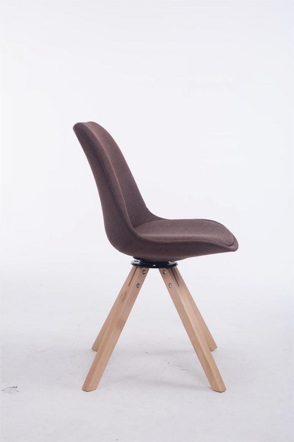 DREHSTUHL Stoff braun - Eukalyptusholzfarben/Braun, Holz/Textil (48/84/56cm) - CLP