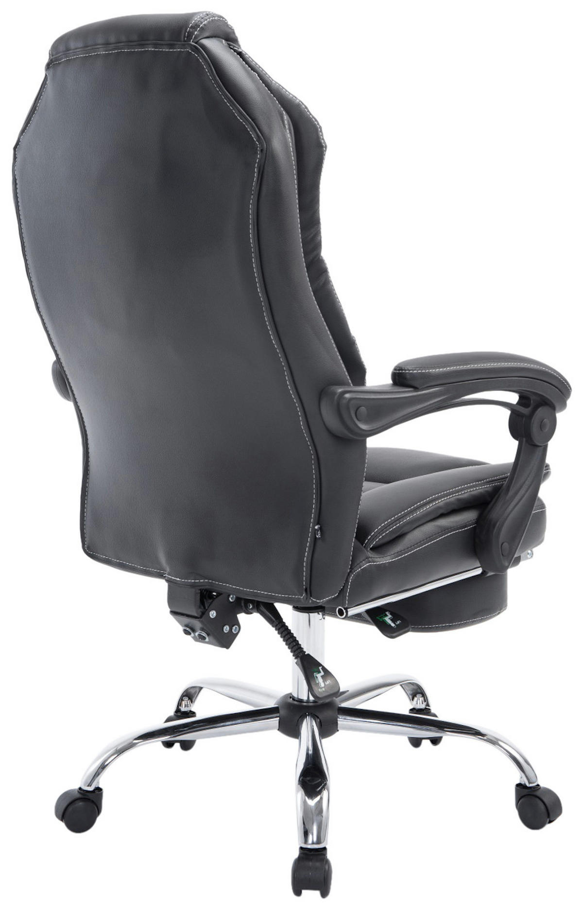 CHEFSESSEL Lederlook Schwarz - Chromfarben/Schwarz, Textil/Metall (67/114/64cm) - CLP